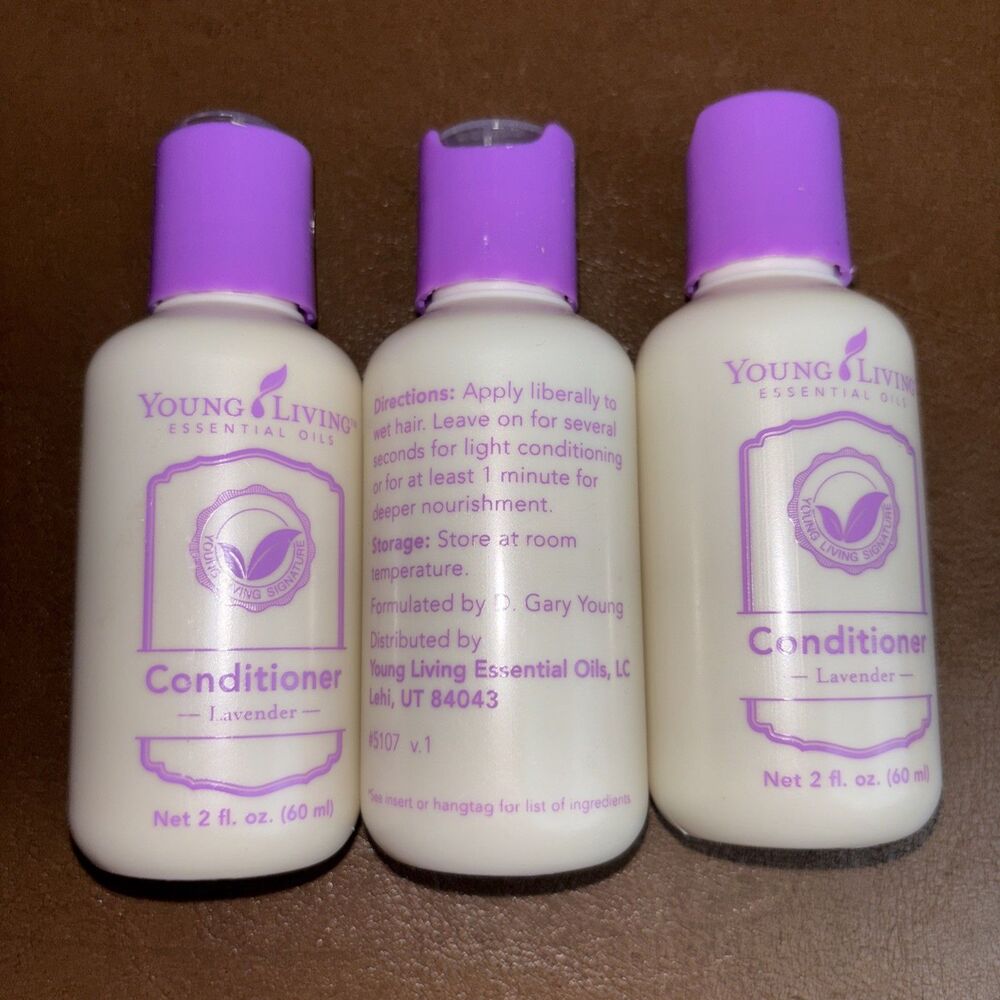 Young Living Essential Oils Travel 2 Oz Bottle Lot of 3 Lavender Conditioner NEW